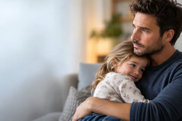 image of man and his child Hinckley